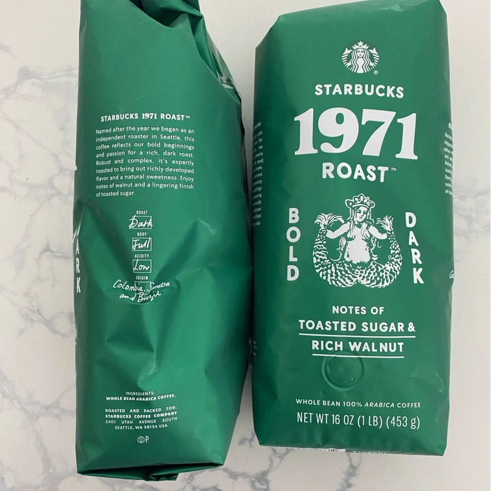 ⭐️Starbucks 1971 Roast⭐️ – 2- Bold & Dark Whole Bean Coffee (1 lb each)